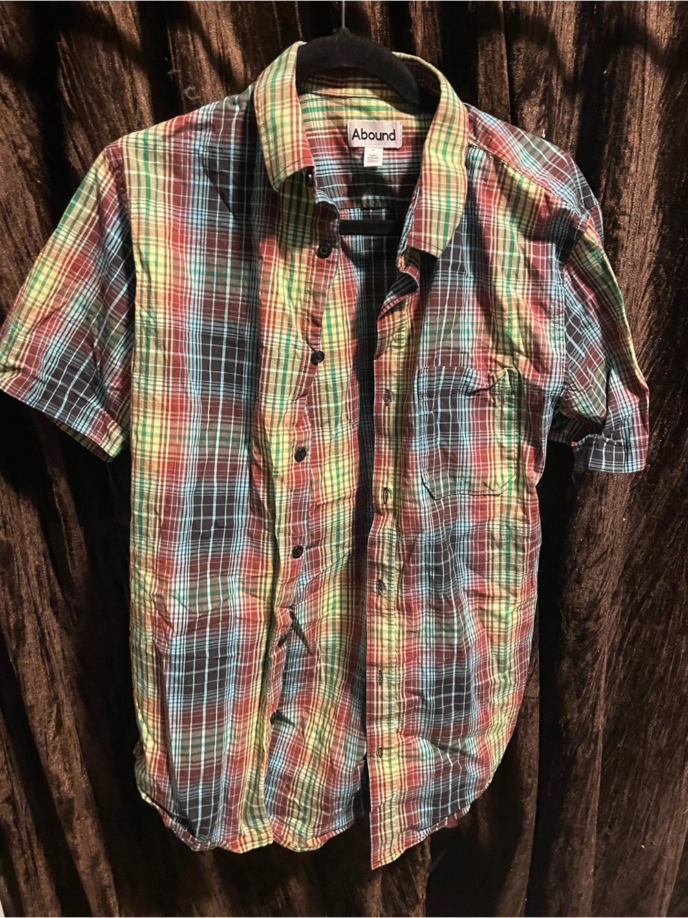 Men’s Multicolor Plaid Short-Sleeve Shirt Abound brand